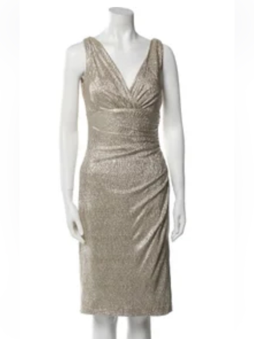 Lauren Ralph Lauren Dress Womens Size 8 Glitter Ruched Cocktail Party Vintage